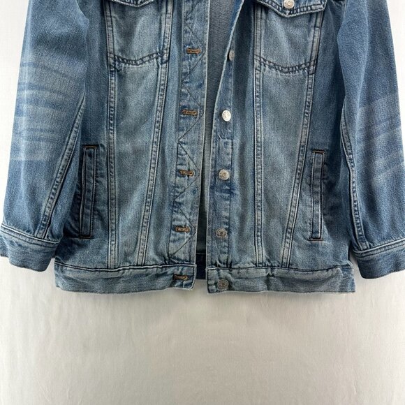 Madewell Oversized Jean Truck Jacket Womens S Button Up Capstone Wash Denim Blue - Picture 5 of 14